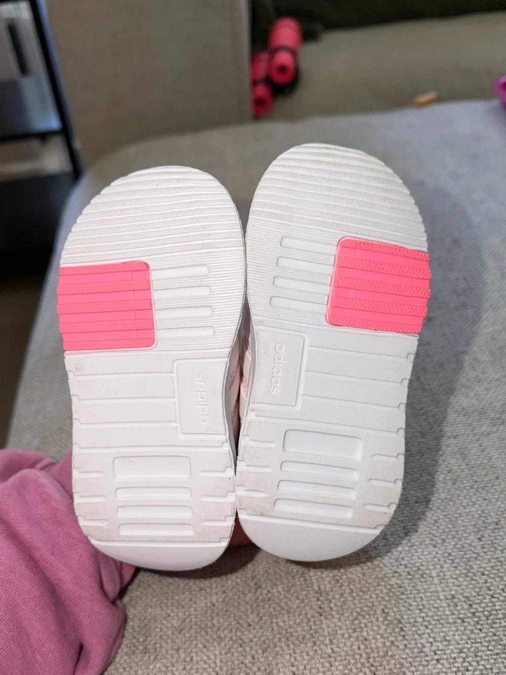adidas Pink and White Kids' Athletic Sneakers